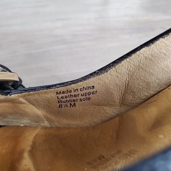 Michael Kors Heels Womens Size 8.5 Black Leather Croc Print Slingback Stacked - Picture 6 of 10